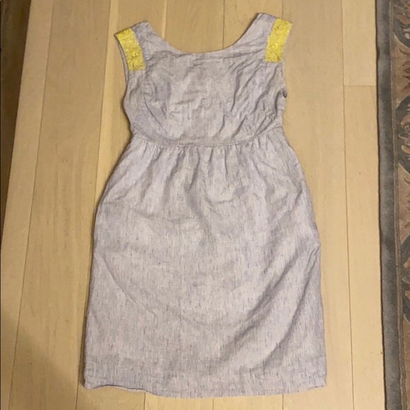 J. Crew Dresses & Skirts - J.Crew linen dress with yellow embroidery detail